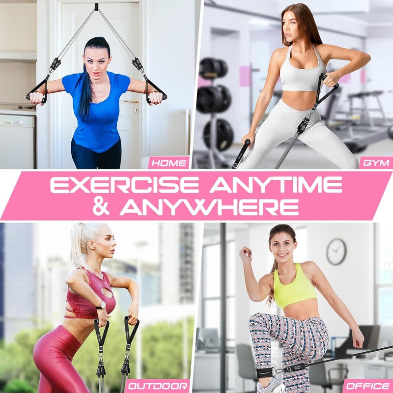 RENRANRING Resistance Bands for Working Out, 150LBS Exercise Bands, Workout Bands, Resistance Bands Set with Handles for Men Women, Legs Ankle Straps for Muscle Training - Image 5